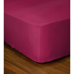 Drap-housse - LOVELY HOME - LH71615 - 160x200+25 cm - Fuchsia