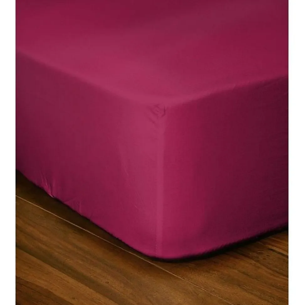 Drap-housse - LOVELY HOME - LH71615 - 160x200+25 cm - Fuchsia