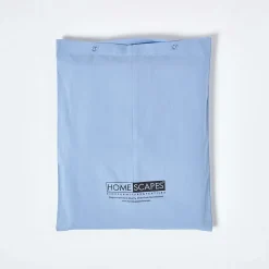 Drap-housse bleu 100% coton égyptien 200 fils 90 x 190 cm - HOMESCAPES