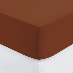 Drap-housse Carina en coton 140x190cm rose terracotta - Atmosphera