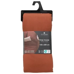 Drap-housse Carina en coton 160x200cm rose terracotta - Atmosphera