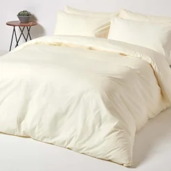 Drap-housse crème 100% coton égyptien 200 fils 120 x 190 cm - HOMESCAPES