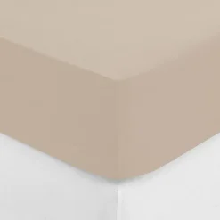 Drap-housse en coton - lin - bonnet H30cm - 140x190 cm - Atmosphera