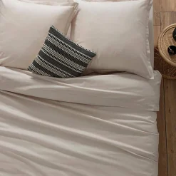 Drap-housse en coton - lin - bonnet H30cm - 140x190 cm - Atmosphera