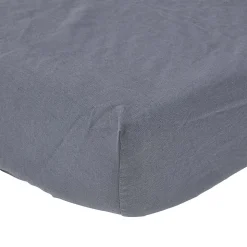 Drap-housse en lin lavé gris - 180 x 200 cm - HOMESCAPES