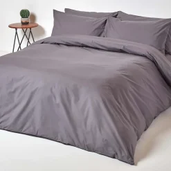 Drap-housse gris foncé 100% coton égyptien 200 fils 180 x 200 cm - HOMESCAPES
