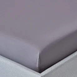 Drap-housse gris foncé 100% coton égyptien 200 fils 90 x 190 cm - HOMESCAPES