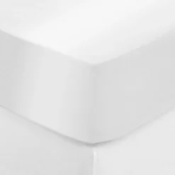 Drap-housse Isadora satin 160x200cm blanc - Atmosphera