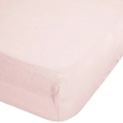 Drap-housse Linah - rose - lin lavé 140x190 cm - Atmosphera