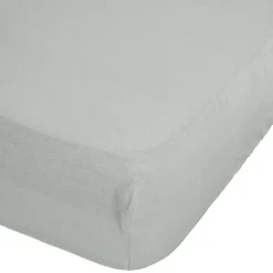 Drap-housse Linah - vert céladon - lin lavé 140x190 cm - Atmosphera