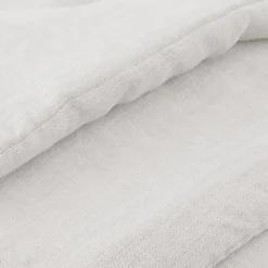 Édredon 90 x 200 cm lin lavé blanc avec 4 nouettes en jute - LUISA