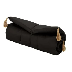 Édredon Panama 90x190 cm pompons jute noir