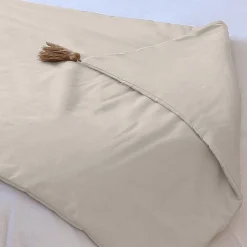 Édredon Panama 90x190 cm pompons jute écru