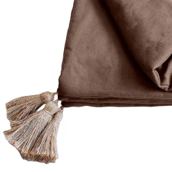 Édredon Panama 90x190 cm pompons jute vison