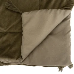 Édredon Sonia - velours - vert kaki 80x180 cm - Atmosphera