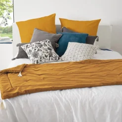 Édredon velours 80x180 cm Sonia ocre