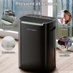 Déshumidificateur 20 litres adapté pour chambre salon cave Dehumidifier