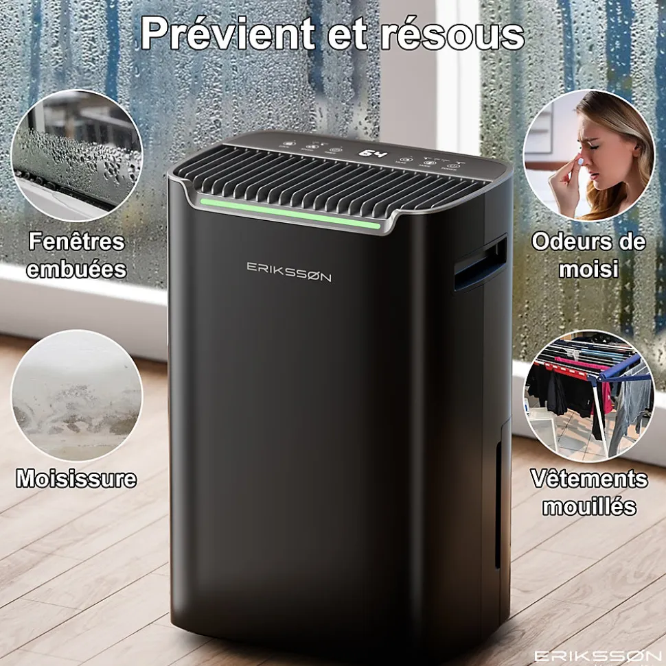 Déshumidificateur 20 litres adapté pour chambre salon cave Dehumidifier