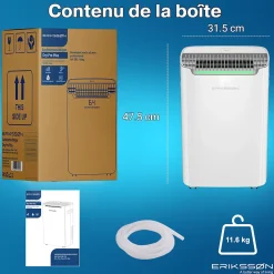 Déshumidificateur 20 litres adapté pour chambre salon cave Dehumidifier