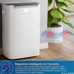 Déshumidificateur 20 litres adapté pour chambre salon cave Dehumidifier