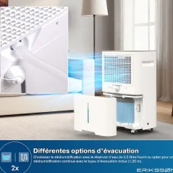 Déshumidificateur 20 litres adapté pour chambre salon cave Dehumidifier
