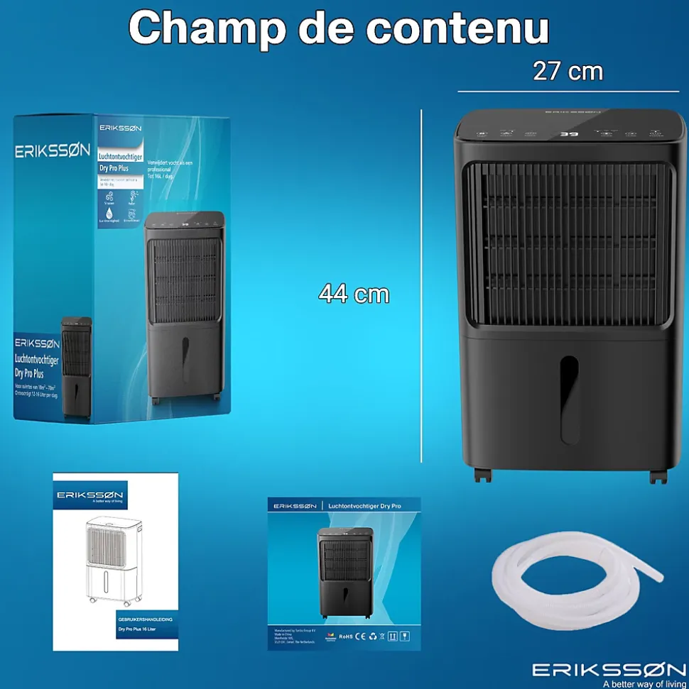 Déshumidificateur 16 litres adapté pour chambre salon cave Dehumidifier