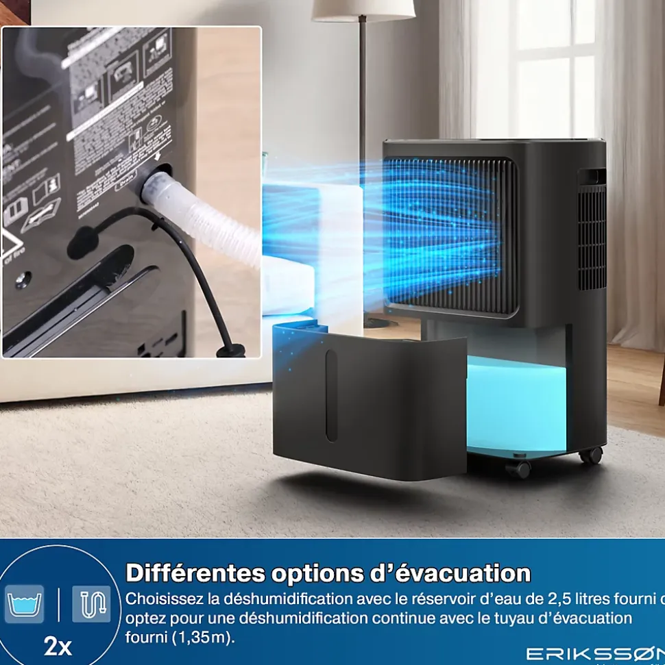 Déshumidificateur 16 litres adapté pour chambre salon cave Dehumidifier