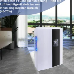 Déshumidificateur 2000 ml avec télécommande, minuterie 24 h, nettoyage UV et mode veille (blanc)