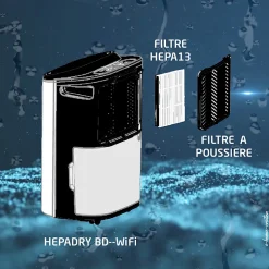 Déshumidificateur + purificateur wifi 215W Britec