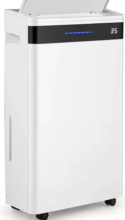 Déshumidificateur d'air 28,5L/Jour, 4 Modes, Réservoir d'Eau 5,5L, Minuterie 0-24H, avec Roues pour Chambre, Salon 35m²