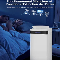 Déshumidificateur d'air 28,5L/Jour, 4 Modes, Réservoir d'Eau 5,5L, Minuterie 0-24H, avec Roues pour Chambre, Salon 35m²