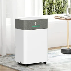 Déshumidificateur d'air 20L/jour mobile silencieux réservoir 4,5L timer 24H écran LED témoin d'humidité filtre lavable