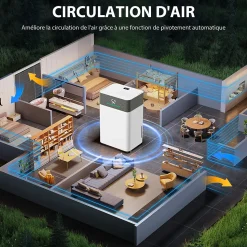 Déshumidificateur d'air 20L/jour mobile silencieux réservoir 4,5L timer 24H écran LED témoin d'humidité filtre lavable
