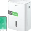 Déshumidificateur 2EN1,Elimine l'humidité jusqu'à 20LJour, Purification d'air avec ioniseur, 4 Modes, Fonction Air Swing