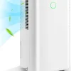 Déshumidificateur électrique 15L/Jour, 3 Modes, Minuterie 24H, 2 Vitesses du Vent, Réservoir d'Eau 2L, Blanc