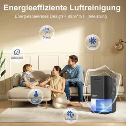 Déshumidificateur NETTLIFE 1400 ml avec minuterie et d'ambiance (noir)