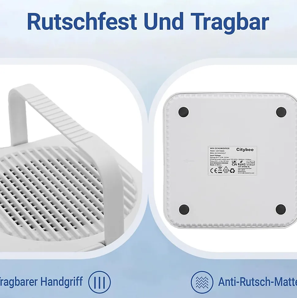 Déshumidificateur NETTLIFE 1400 ml avec minuterie et d'ambiance (blanc)