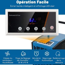 Déshumidificateur Professionnel 66L/Jour, Déshumidificateur Industriel pour Pièces jusqu'à 418 m²