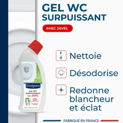 Désinfectant nettoyant gel javel WC Starwax 750 ml