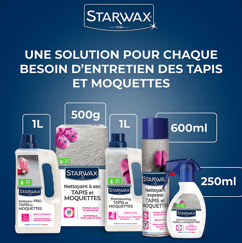 Détachant express tapis et moquette Starwax 250ml