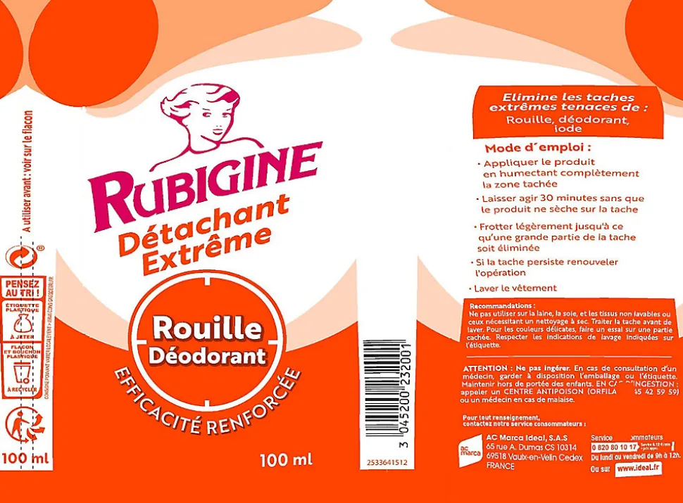 Détachant extrême anti-rouille Rubigine 100ml
