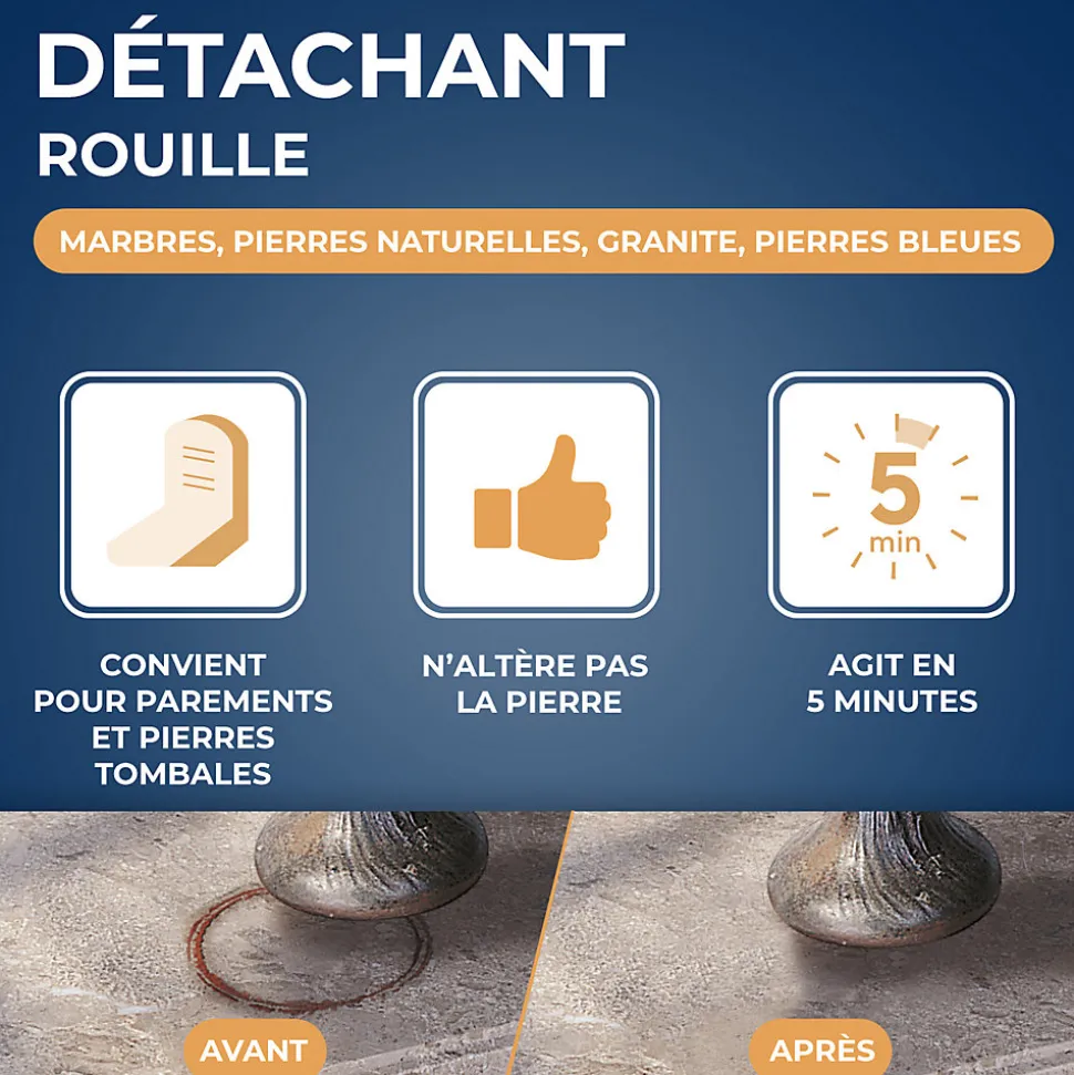 Détachant rouille marbre et pierres naturelles Starwax 250ml