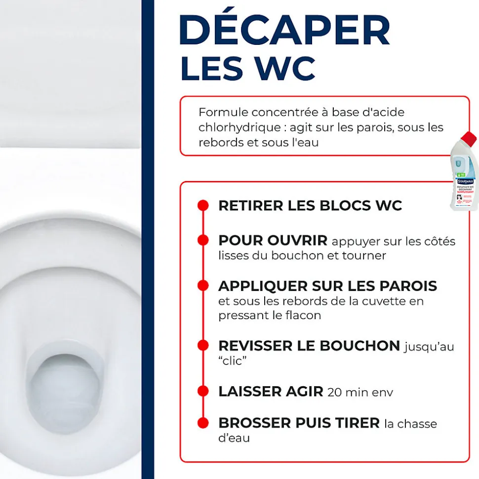 Détartrant gel WC bec directionnel Starwax 750g