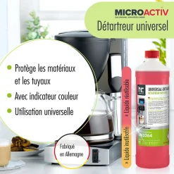 Détartrant Universel Microactiv Avec Indicateur De Couleur Pour Machines À Café Entièrement Automatiques En Bidon De 96 x 5 L
