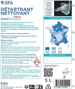 Détartrant WC SFA spécial Sanibroyeur 5L