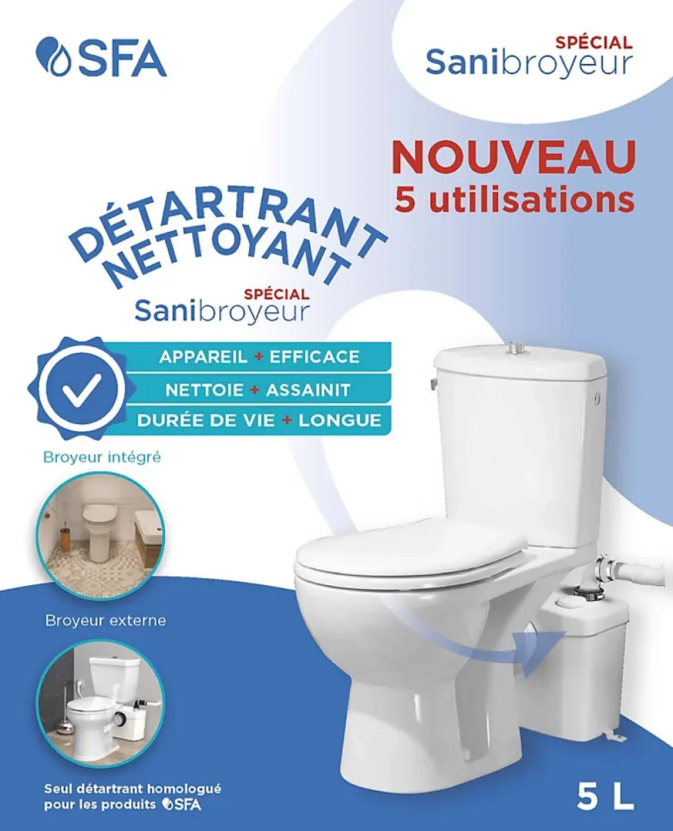 Détartrant WC SFA spécial Sanibroyeur 5L