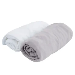 Duo de draps housse en jersey (70x140 cm - Gris Perle)