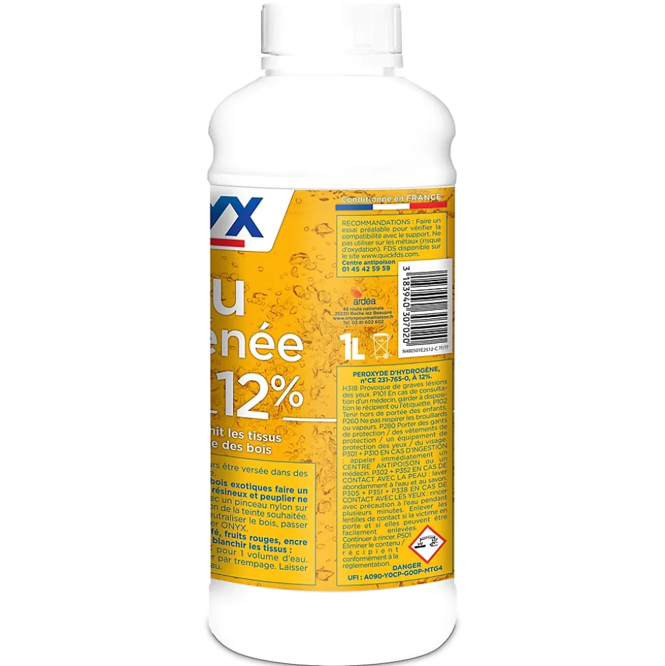 Eau Oxygénée 12% pour bois et textiles Onyx 1L