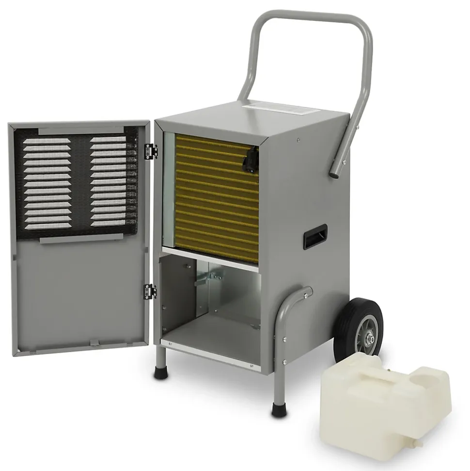 EBERTH Déshumidificateur d'air professionnel de chantier, capacité 50L / jour, réglable par pas de 1% de 20% à 90% RH