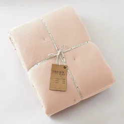 Edredon ou Bout de lit "Gaïa" toutes dimensions "Gaze de Coton" l'Effet Papillon - Gaia Guimauve - 180 x 240 cm